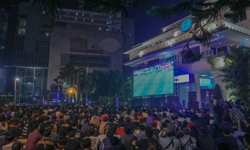 Ribuan Warga Antusias Padati Halaman Kantor Walikota Medan, Nobar Perebutan Peringkat Ketiga Piala Asia U-23